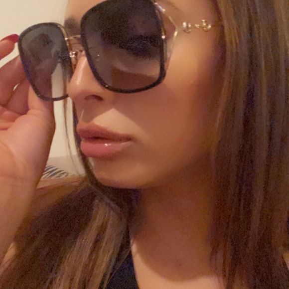 Gucci Kering Sunglasses Black - Gold square frame - Picture 3 of 5